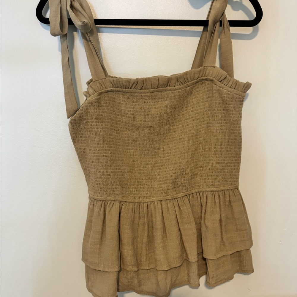 Women's Sage Green Ruffle Top